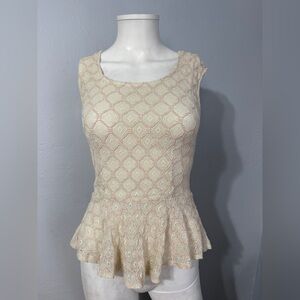 Windsor Cream Lace Peplum Top